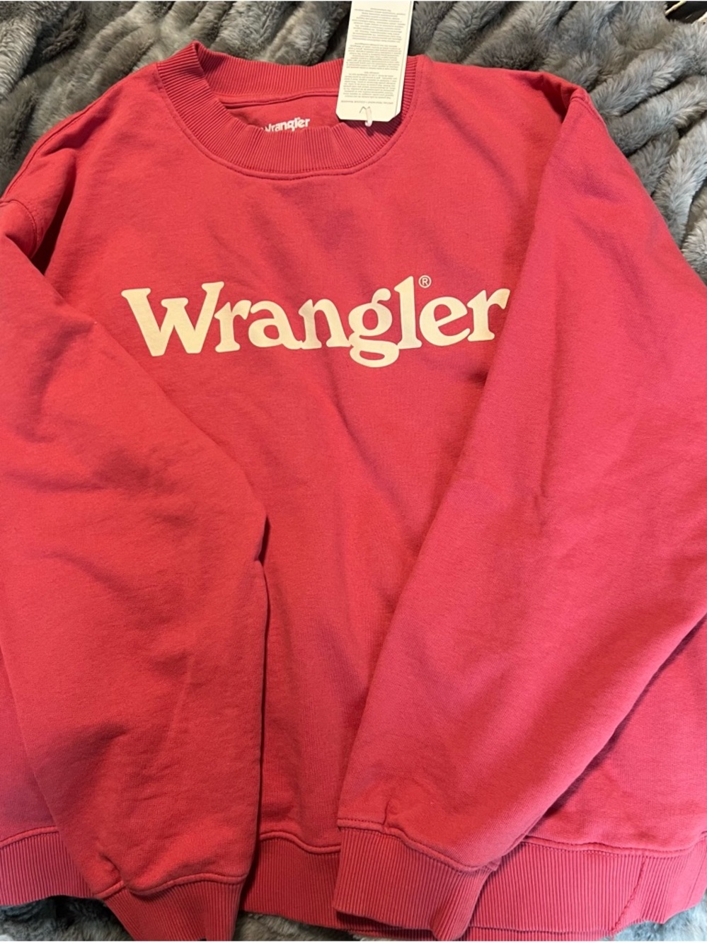 Wrangler Rose Pink Logo Pullover Sweatshirt